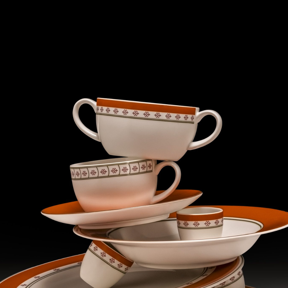 Conjunto com 6 Tigelas Consommé com Pires Colline 350ml Strauss