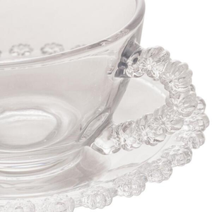 Conjunto 4 Xícaras Chá Cristal  de Chumbo com Pires Daisy 170ml Wolff