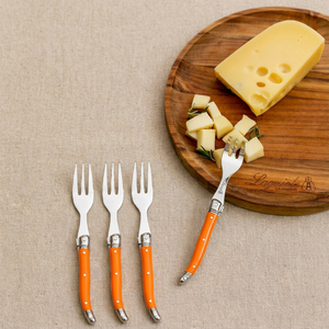 Kit com 6 Garfos para Sobremesa Luxo Laranja Laguiole La Maison
