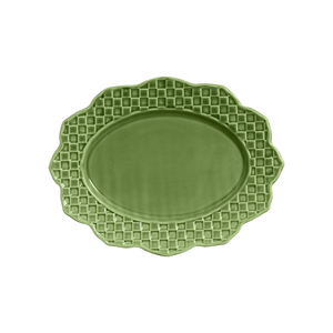Travessa Média Cerâmica Verde Florença 2x29x37cm Scalla