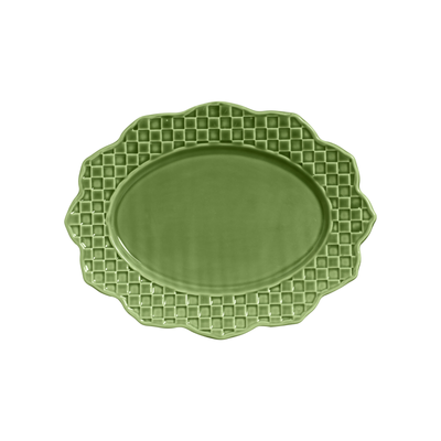 Travessa Média Cerâmica Verde Florença 2x29x37cm Scalla