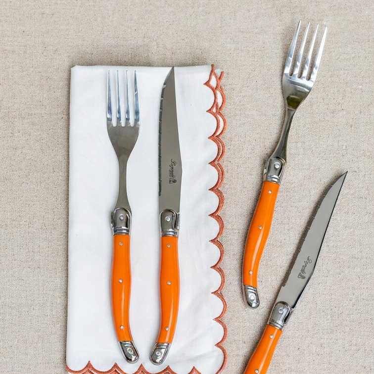 Faqueiro Laguiole La Maison Luxo Laranja 30 Peças