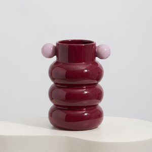 Vaso Cerâmica Loop Bordô 22,5x18x29cm