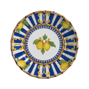 Jogo 4 Pratos Rasos Cerâmica Taormina Limão 27,5cm Maison Blanche