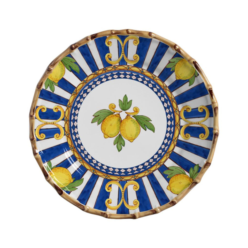 Jogo 4 Pratos Rasos Cerâmica Taormina Limão 27,5cm Maison Blanche