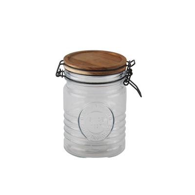 Pote Vidro Hermetico Tampa Acacia 700ml