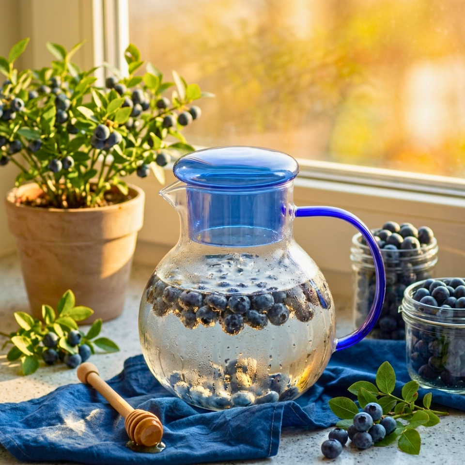 Jarra Vidro Borossilicato Azul 1,2L