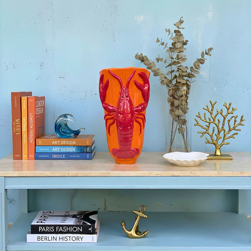 Vaso Cerâmica Lobster Laranja