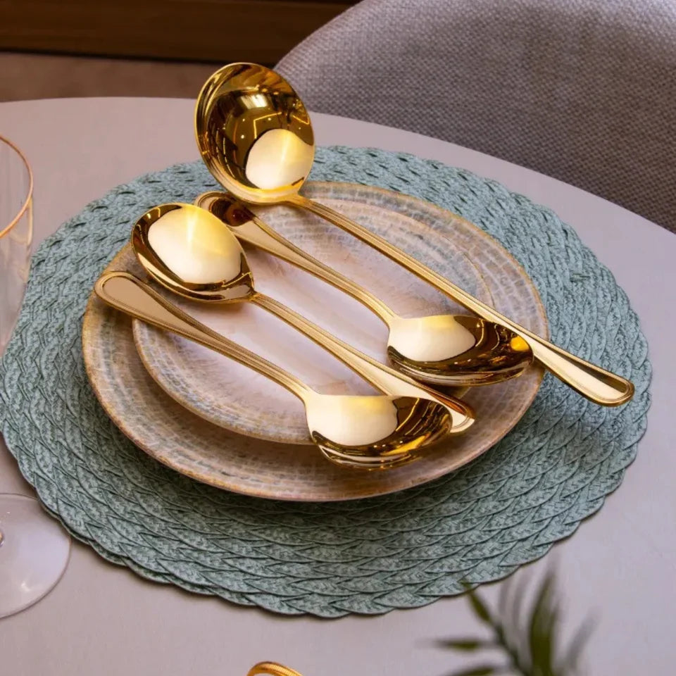 Faqueiro 101 Peças Aço Inox Dourado Avalon Wolff