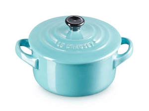 Mini Cocotte Cerâmica Azul Caribe 250ml 10cm Le Creuset