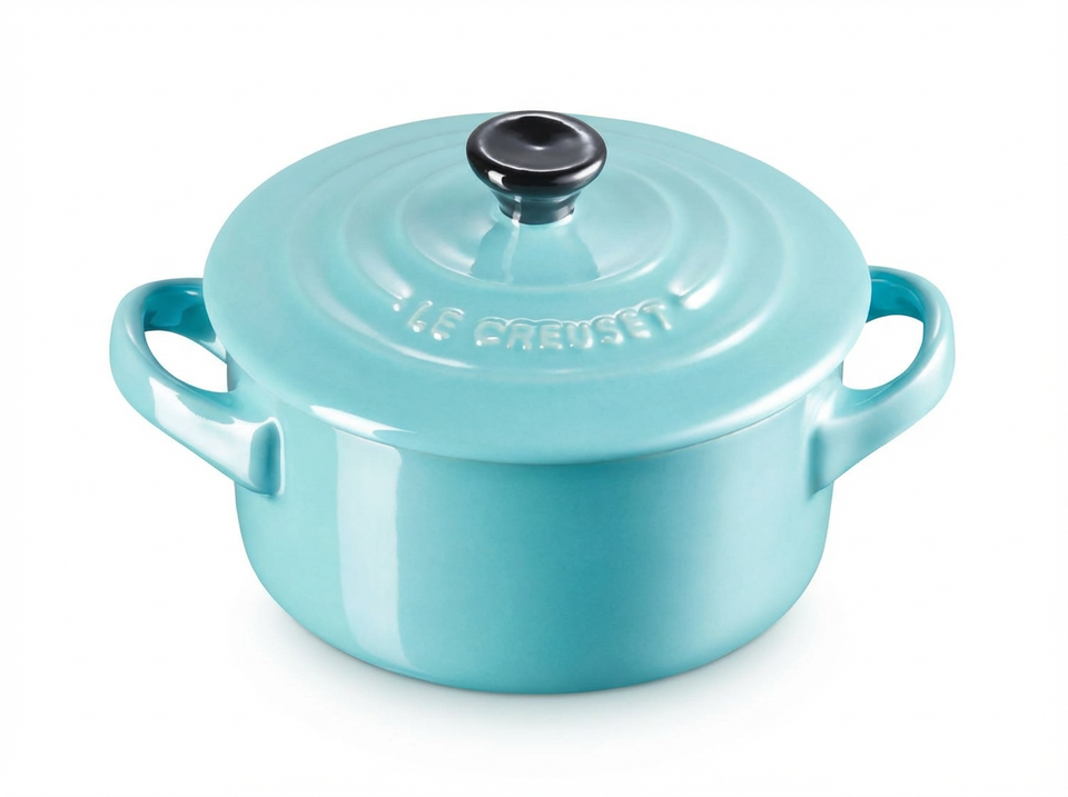 Mini Cocotte Cerâmica Azul Caribe 250ml 10cm Le Creuset