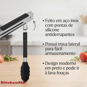 Pegador Churrasco Legumes 23cm Multiuso Inox KitchenAid