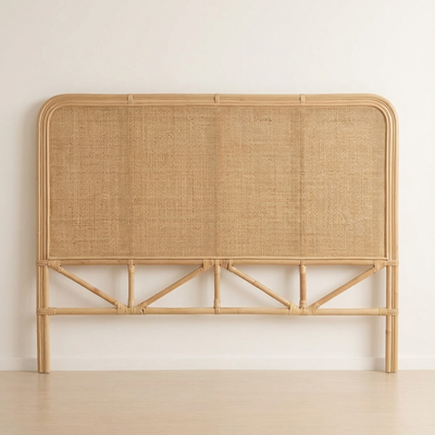 Cabeceira King Oval Rattan Trançado Bahali 130x180x5cm