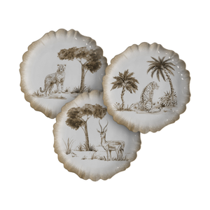 Jogo 6 Pratos de Sobremesa Cerâmica Savana 20cm Maison Blanche