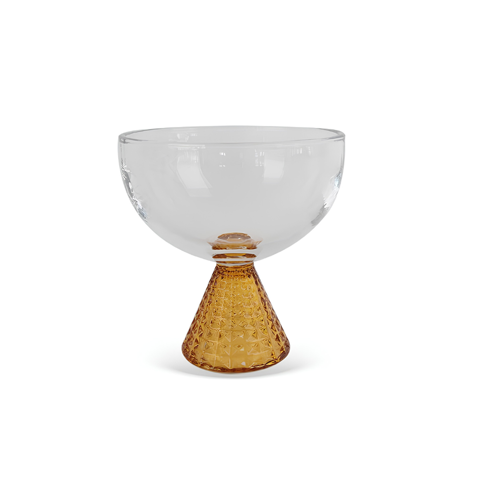 Jogo de 6 Taças Sobremesa Cristal Âmbar 400ml Linha Sintonia