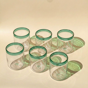 Jogo de 6 Copos Orilla Vidro Verde 480ml