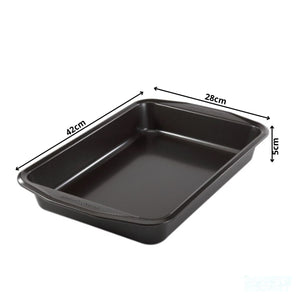 Assadeira Forma Retangular Antiaderente Aço Carbono 42cm Média
