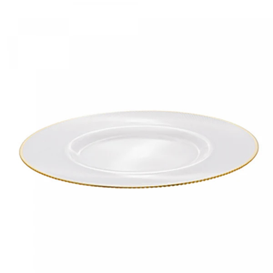 Sousplat Cristal Thin Edge Fio Ouro 33cm Wolff