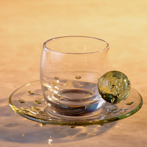 Jogo de 6 Xícaras de Café Esfera Vidro Verde Linha Sintonia 90ml