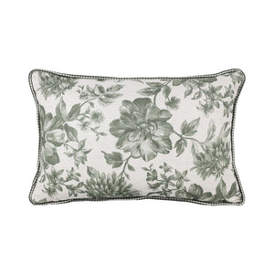 Almofada Linho 35X58 Estampa Dupla Face Xadrez Grande Verde Cordão