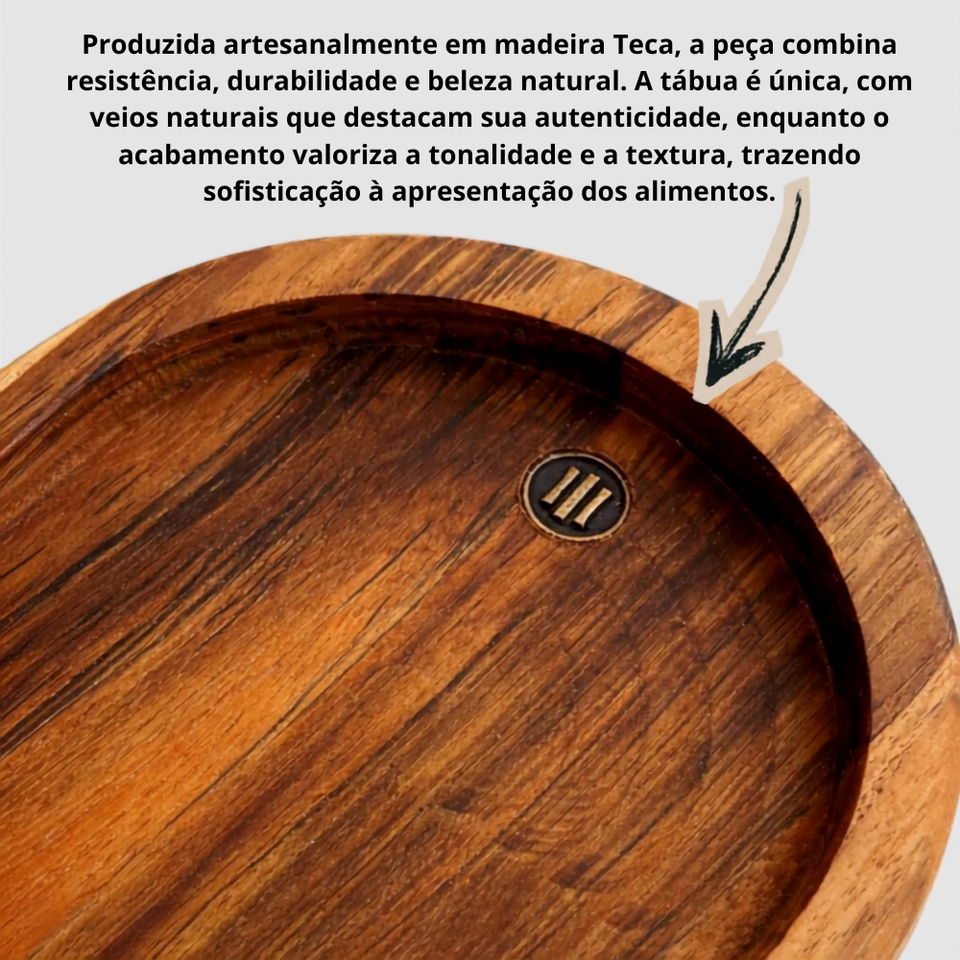 Tabua Petisqueira Frios Queijos Teca Artesanal Carve & Co