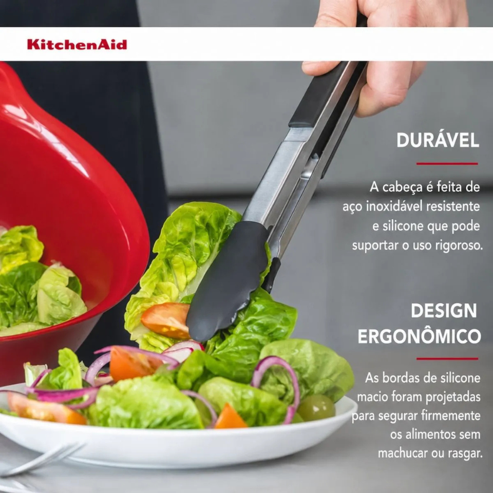 Pegador Churrasco Legumes Inox Multiuso 30cm KitchenAid