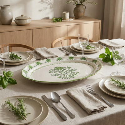 Travessa Provence Rasa Cerâmica Gigante Alcachofra Provençal