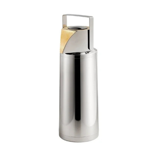 Garrafa Térmica Pump 1L Inox com Detalhes em Ouro 24k Riva