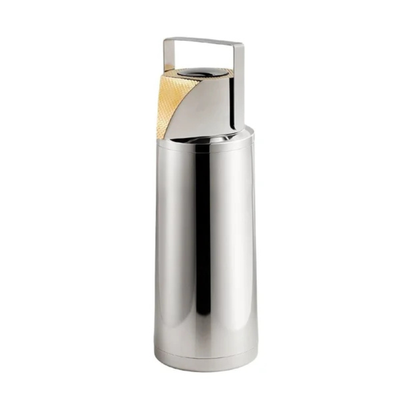 Garrafa Térmica Pump 1L Inox com Detalhes em Ouro 24k Riva
