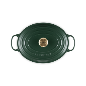 Panela Le Creuset Oval Signature Foret com Pegador Dourado 6,3L 31cm