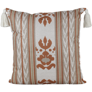 Almofada Linho 52X52 Ikat Off White Tassel