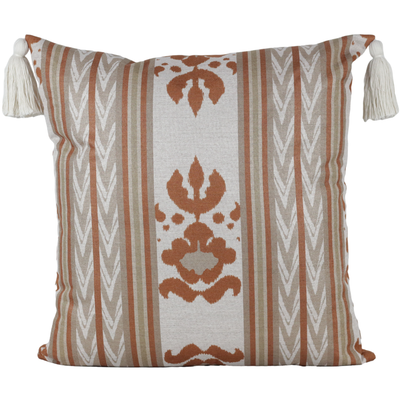 Almofada Linho 52X52 Ikat Off White Tassel