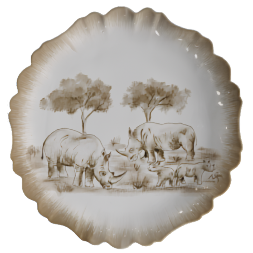 Jogo 6 Pratos Rasos Cerâmica Savana 27,5cm Maison Blanche