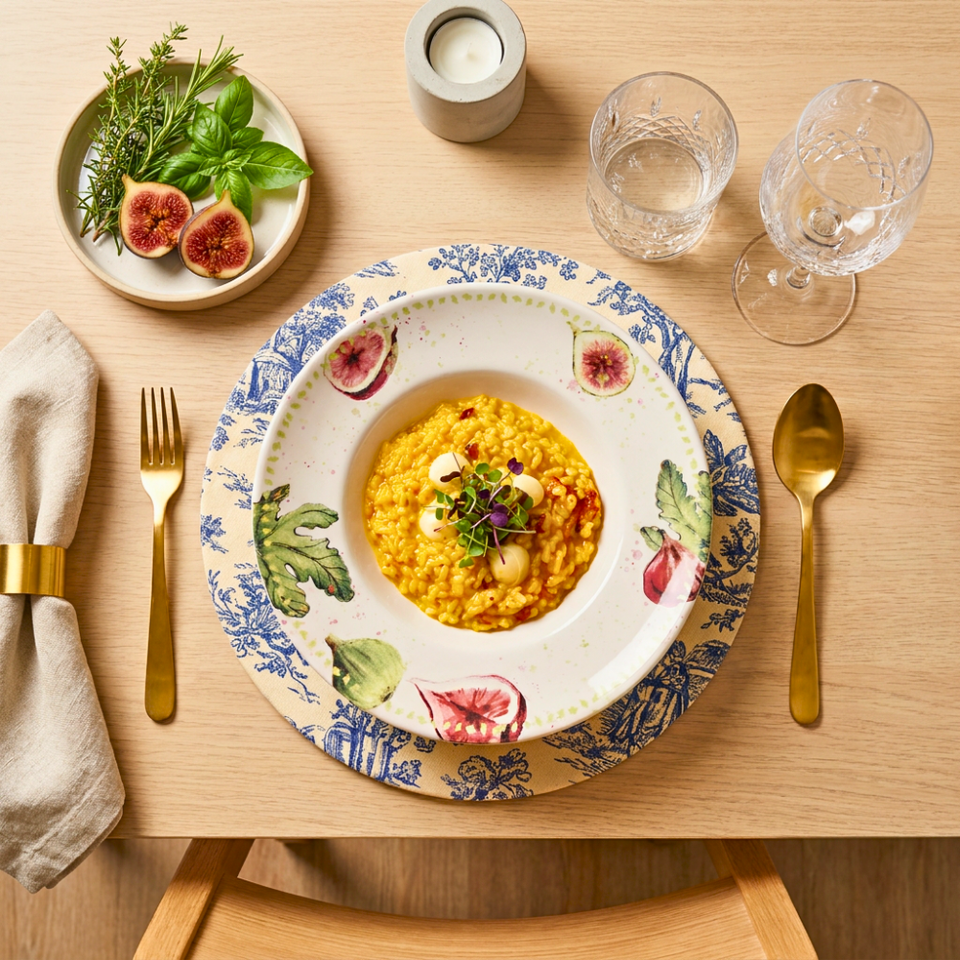 Prato para Risoto Cerâmica Les Figues 23,5cm Scalla