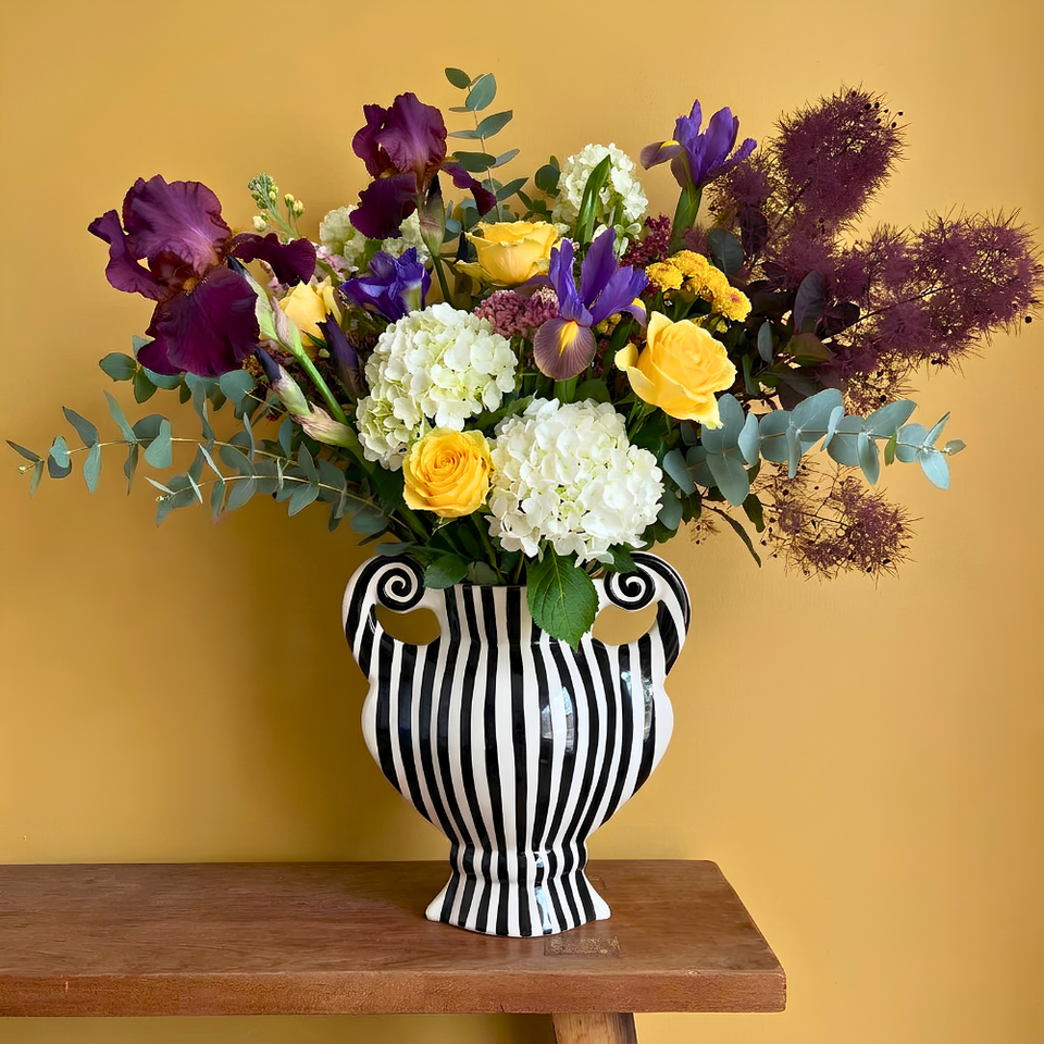 Vaso Grecco Preto e Branco Spirale