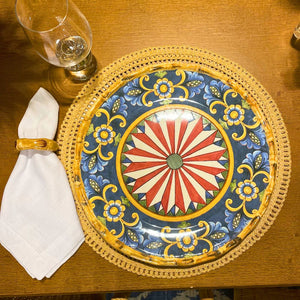 Sousplat Cerâmica Taormina Mandala 33cm Maison Blanche