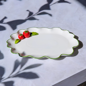 Bandeja Oval Porcelana Tomates 30cm