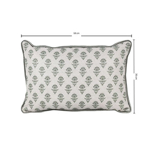 Almofada Linho 35X58 Estampa Dupla Face Verde Com Cordão