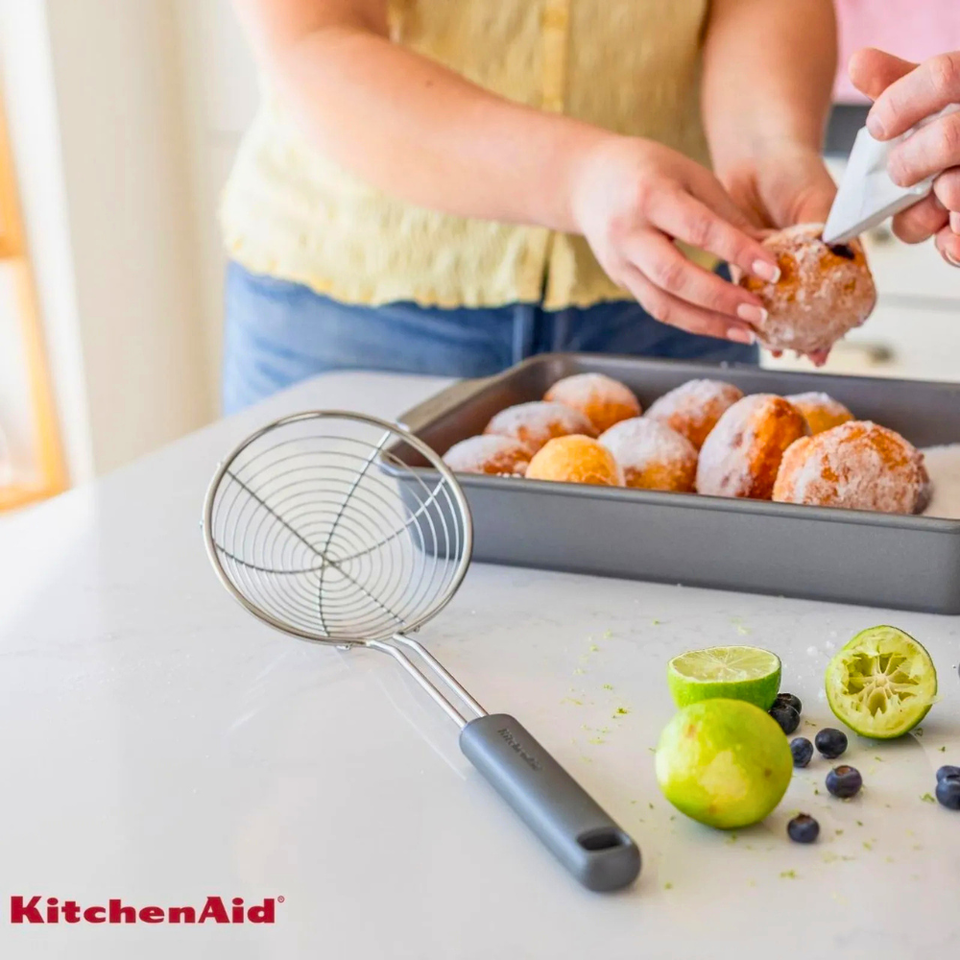 Escumadeira em Aço Inox Fritura Cozinha Cinza KitchenAid