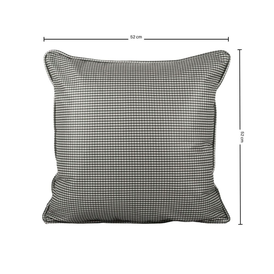Almofada Linho 52X52 Estampa Mini Xadrez Verde Com Cordão