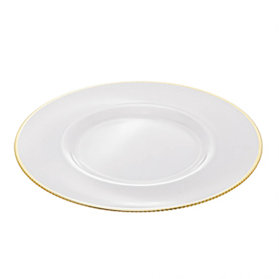 Sousplat Cristal Thin Edge Fio Ouro 33cm Wolff