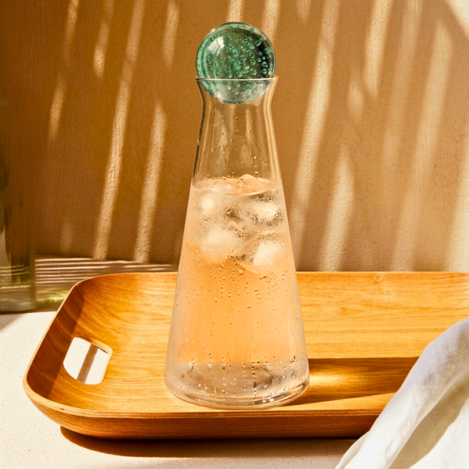 Garrafa Bubble Vidro Azul 1L Linha Sintonia