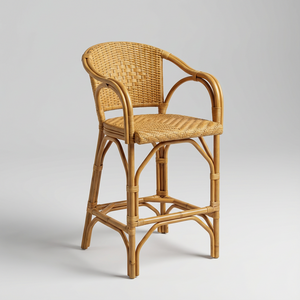 Banqueta Alta Anyam Rattan Bahali 42x44x105cm