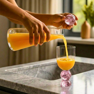 Garrafa Bubble Vidro Rosa 1L Linha Sintonia
