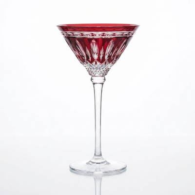 Taça em Cristal Lapidado 68 para Dry Martini Vermelha Artemano