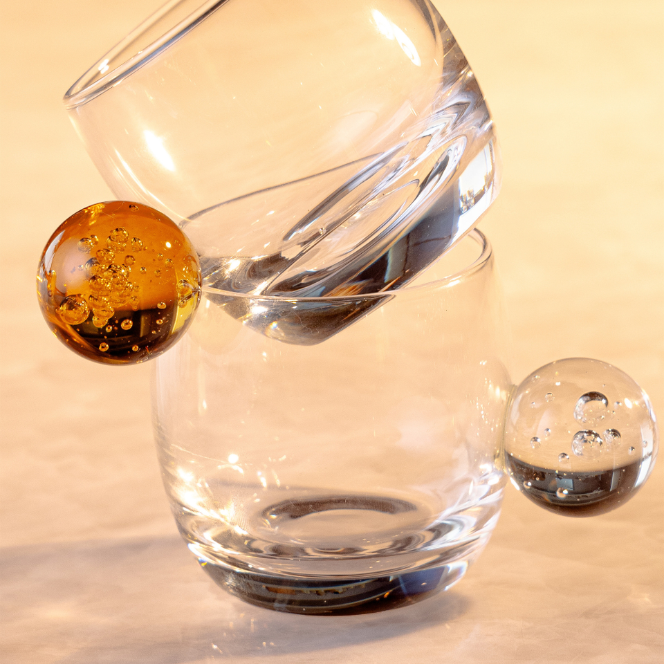 Jogo de 6 Xícaras de Café Esfera Vidro Transparente Linha Sintonia 90ml