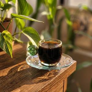 PRÉ-VENDA: Jogo de 6 Xícaras de Café Vidro Verde Linha Sintonia 120ml