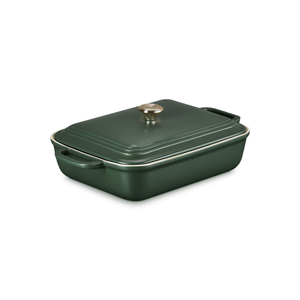 PRÉ-VENDA: Travessa Retangular Cerâmica Com Tampa San Fran Foret 31cm Le Creuset
