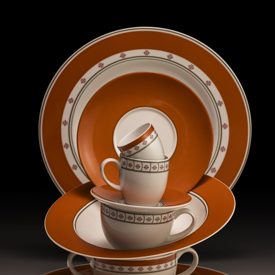 Conjunto com 6 Pratos de Sobremesa Porcelana Colline 21cm Strauss
