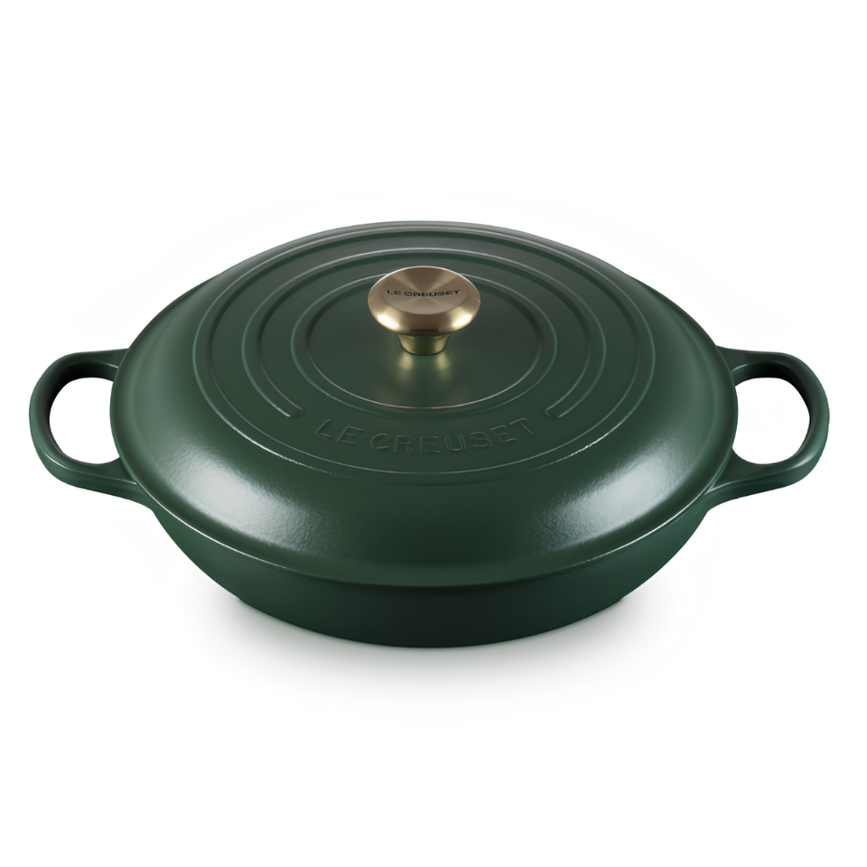 PRÉ-VENDA: Caçarola Buffet Signature Foret com Pegador Dourado 3,5L 30cm Le Creuset